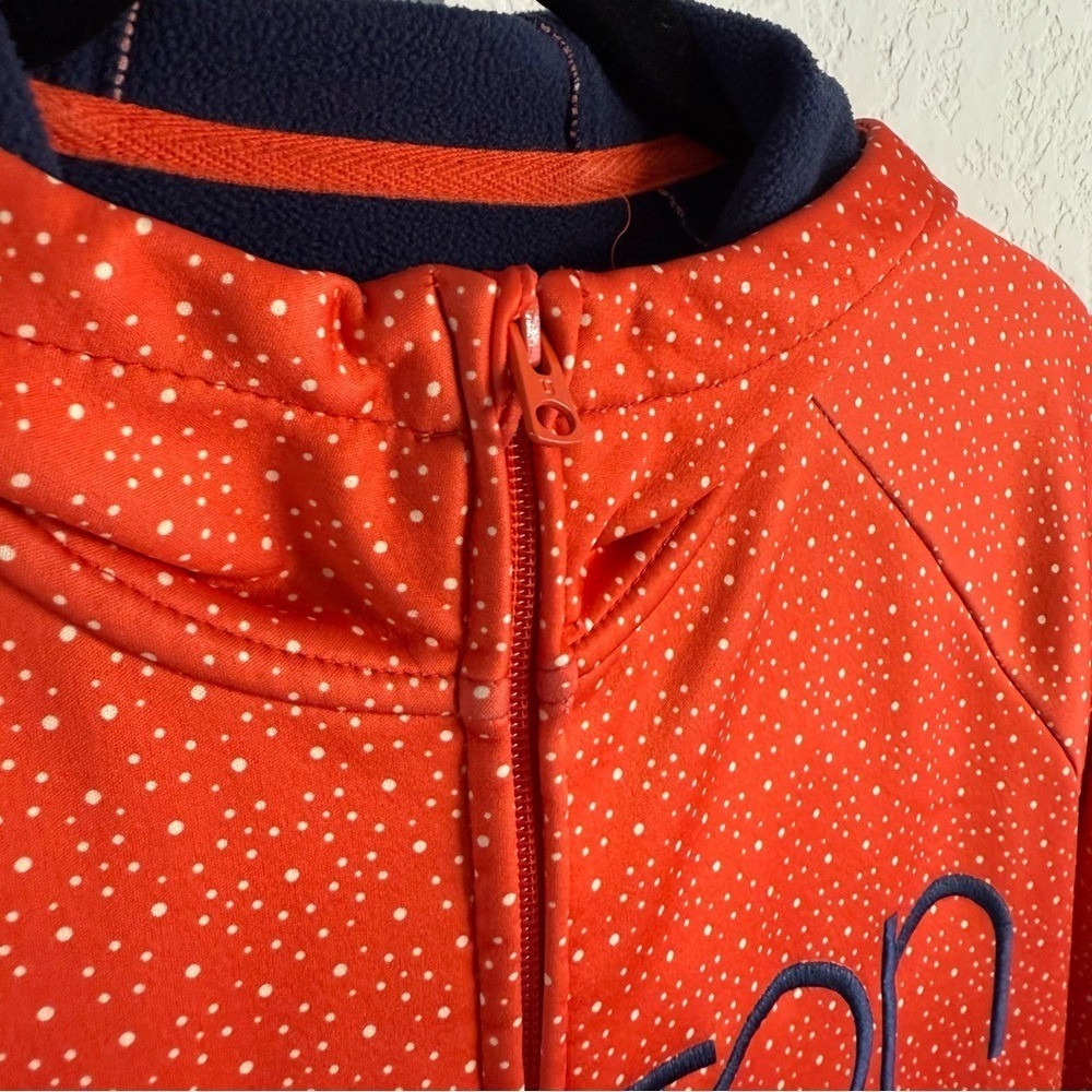 Burton WB Peak Hoodie Orange Fleece Lined Full Zip Ski Jacket Women's Large Snow - Picture 7 of 14